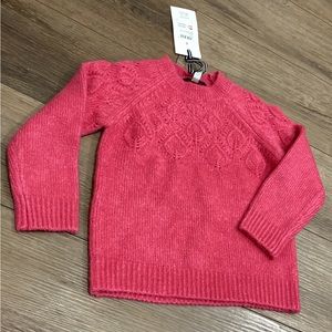 Joules Pink Size 4 Girls Sweater with Leaf Detail - NWT